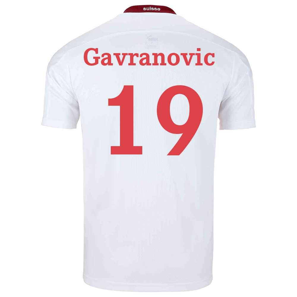 Mujer Selección de fútbol de Suiza Camiseta Mario Gavranovic #19 2ª Equipación Blanco 2021 Chile
