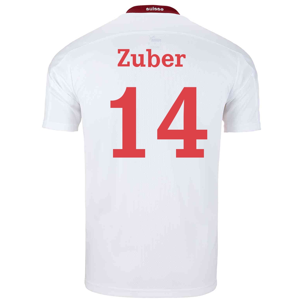 Mujer Selección de fútbol de Suiza Camiseta Steven Zuber #14 2ª Equipación Blanco 2021 Chile
