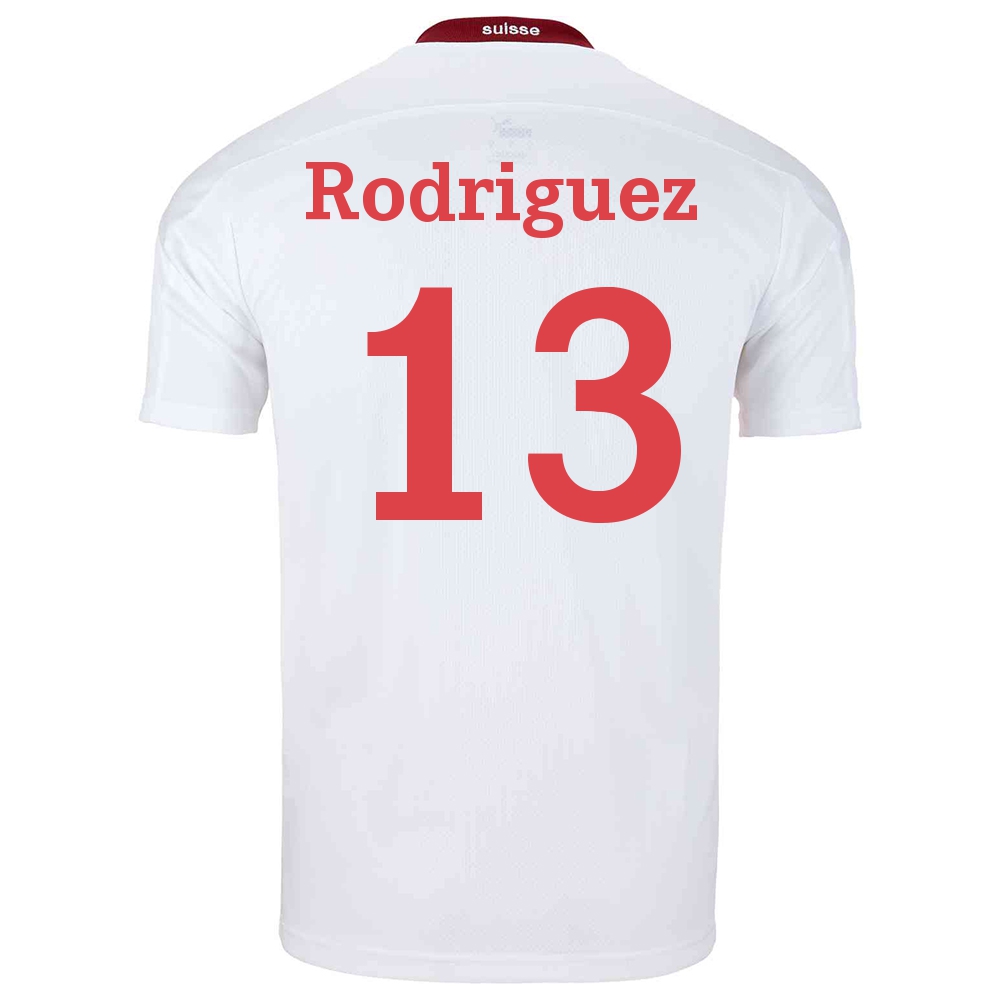 Mujer Selección de fútbol de Suiza Camiseta Ricardo Rodriguez #13 2ª Equipación Blanco 2021 Chile