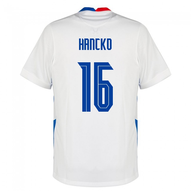 Mujer Selección de fútbol de Eslovaquia Camiseta David Hancko #16 2ª Equipación Blanco 2021 Chile