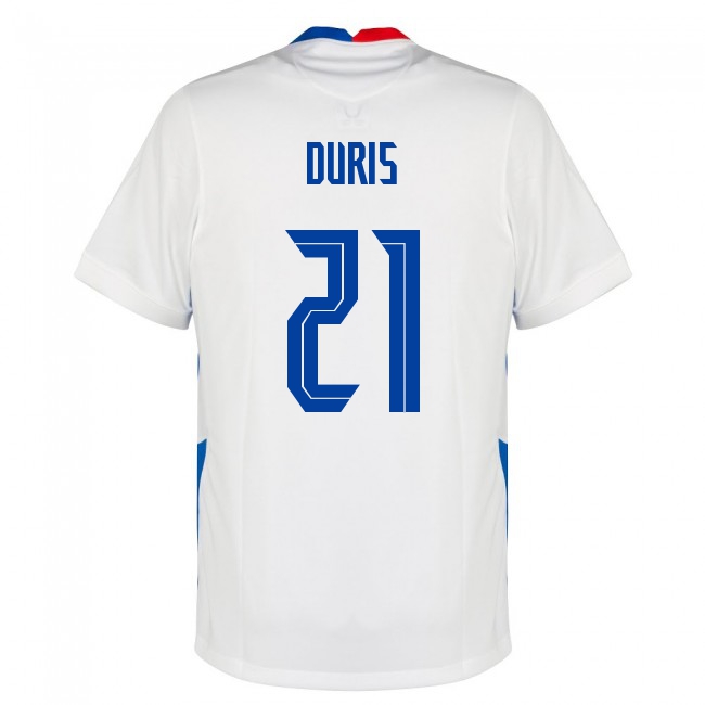 Mujer Selección de fútbol de Eslovaquia Camiseta Michal Duris #21 2ª Equipación Blanco 2021 Chile