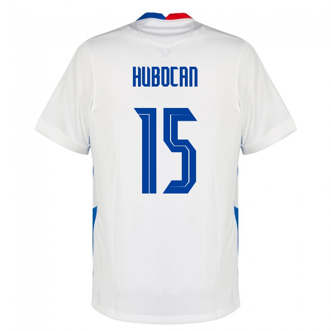 Mujer Selección de fútbol de Eslovaquia Camiseta Tomas Hubocan #15 2ª Equipación Blanco 2021 Chile