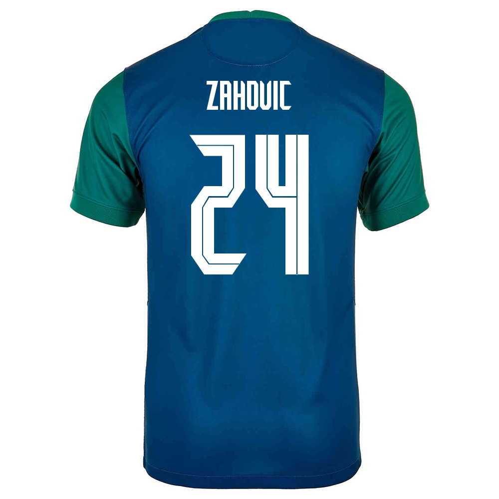 Mujer Selección de fútbol de Eslovenia Camiseta Luka Zahovic #24 2ª Equipación Verde 2021 Chile
