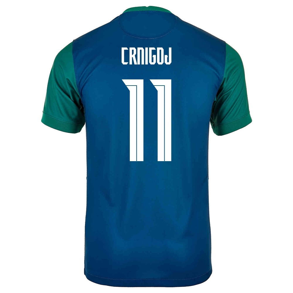 Mujer Selección de fútbol de Eslovenia Camiseta Domen Crnigoj #11 2ª Equipación Verde 2021 Chile