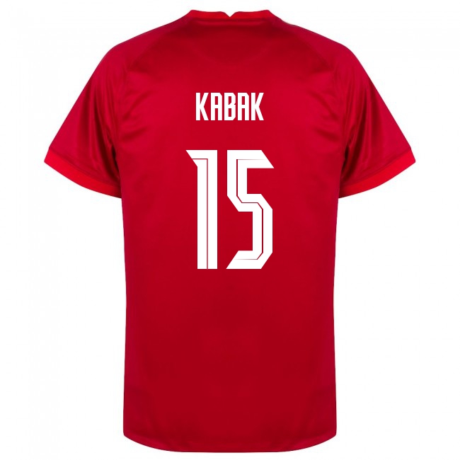 Mujer Selección de fútbol de Turquía Camiseta Ozan Kabak #15 2ª Equipación Rojo 2021 Chile