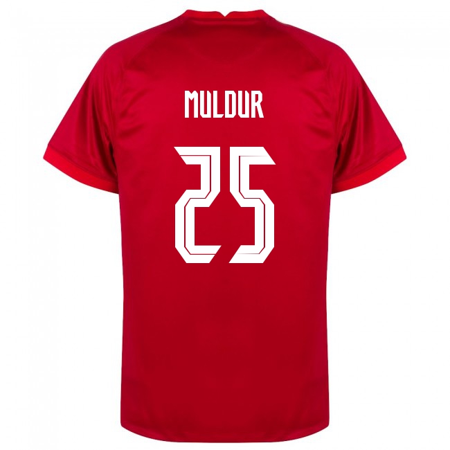 Mujer Selección de fútbol de Turquía Camiseta Mert Muldur #25 2ª Equipación Rojo 2021 Chile