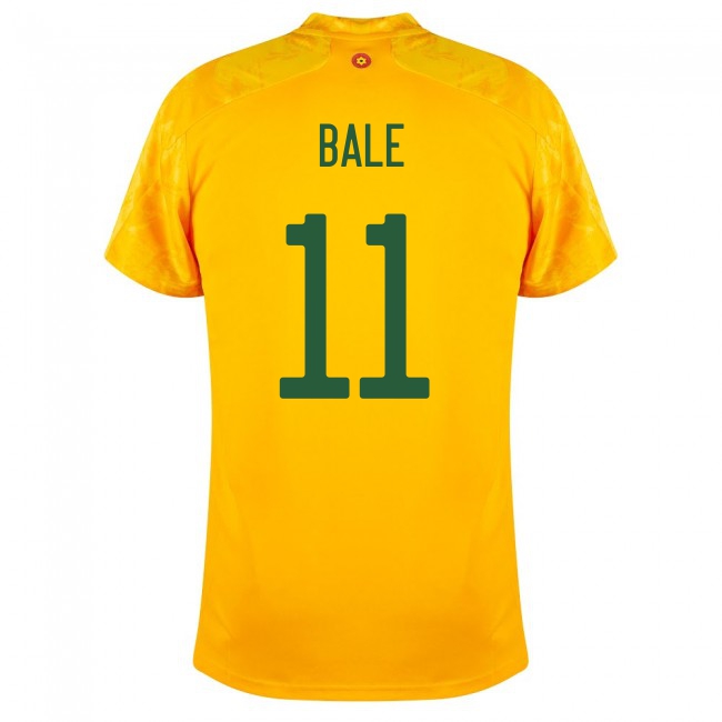 Mujer Selección de fútbol de Gales Camiseta Gareth Bale #11 2ª Equipación Amarillo 2021 Chile
