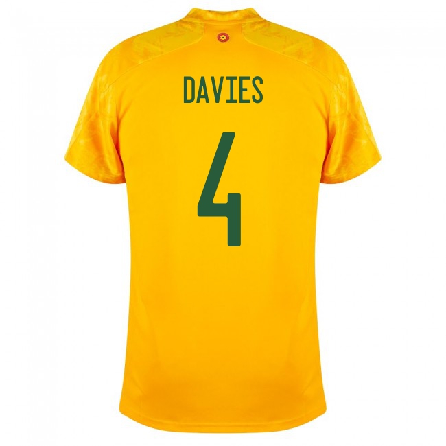 Mujer Selección de fútbol de Gales Camiseta Ben Davies #4 2ª Equipación Amarillo 2021 Chile