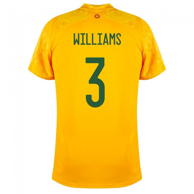 Mujer Selección de fútbol de Gales Camiseta Neco Williams #3 2ª Equipación Amarillo 2021 Chile