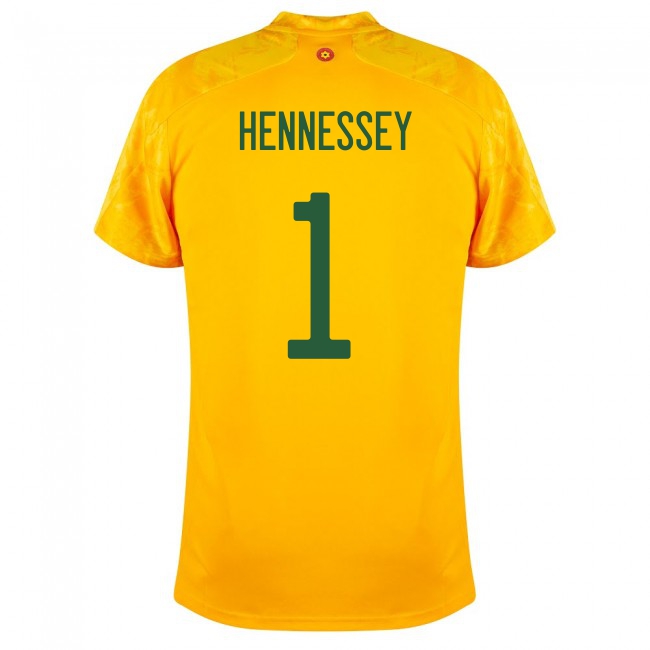 Mujer Selección de fútbol de Gales Camiseta Wayne Hennessey #1 2ª Equipación Amarillo 2021 Chile