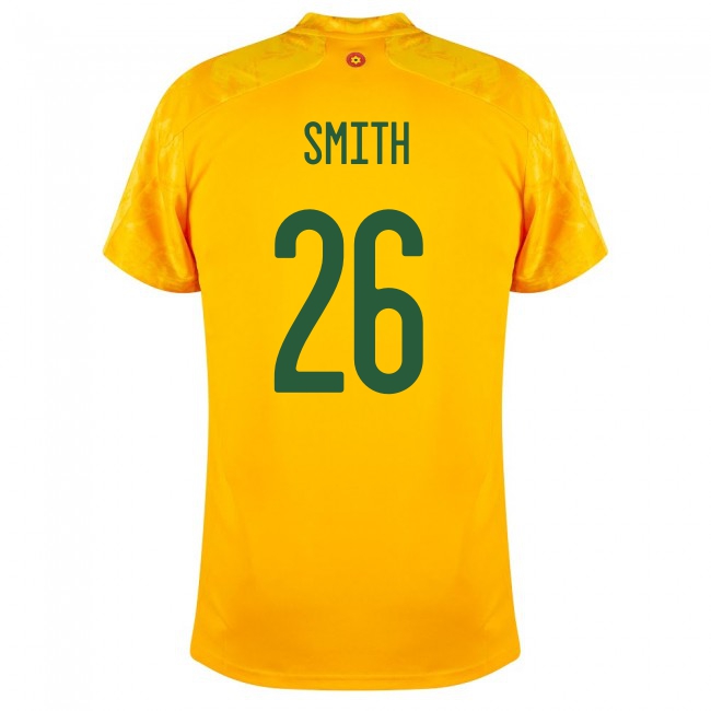 Mujer Selección de fútbol de Gales Camiseta Matt Smith #26 2ª Equipación Amarillo 2021 Chile