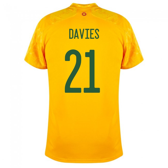 Mujer Selección de fútbol de Gales Camiseta Adam Davies #21 2ª Equipación Amarillo 2021 Chile