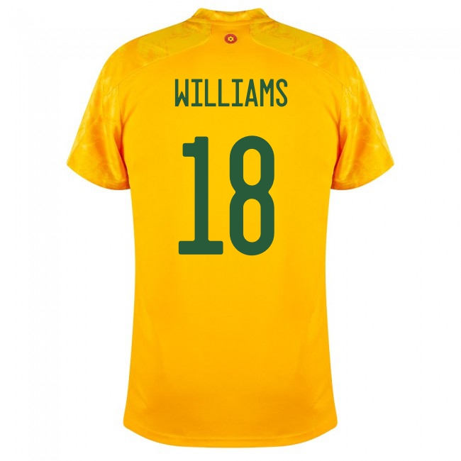Mujer Selección de fútbol de Gales Camiseta Jonathan Williams #18 2ª Equipación Amarillo 2021 Chile