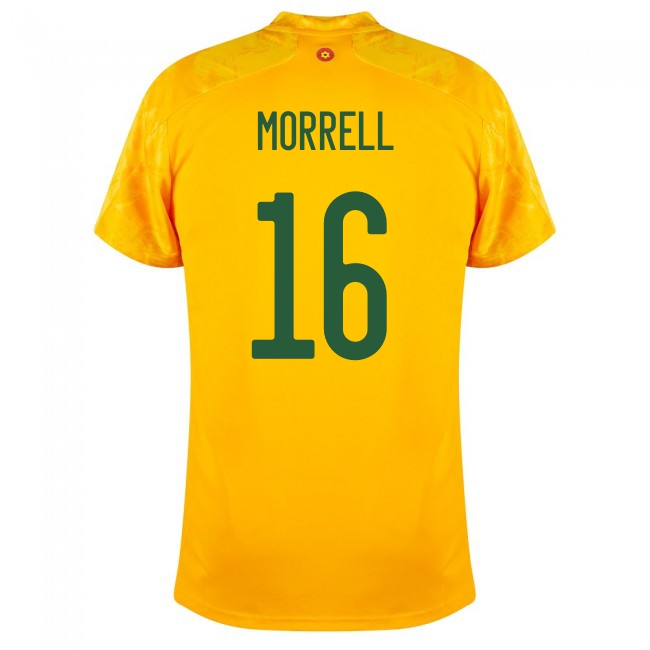 Mujer Selección de fútbol de Gales Camiseta Joe Morrell #16 2ª Equipación Amarillo 2021 Chile