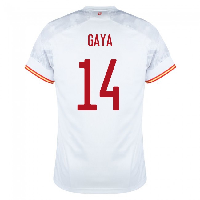 Mujer Selección de fútbol de España Camiseta Jose Gaya #14 2ª Equipación Blanco 2021 Chile