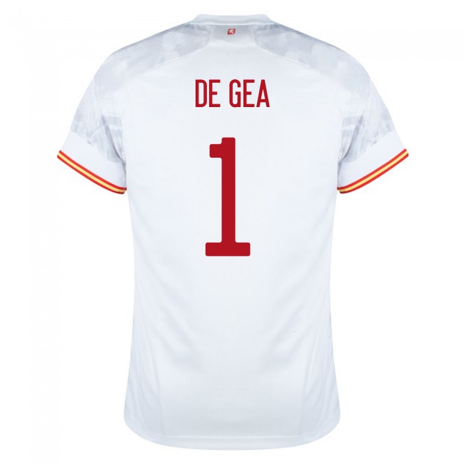 Mujer Selección De Fútbol De España Camiseta David De Gea #1 2ª Equipación Blanco 2021 Chile