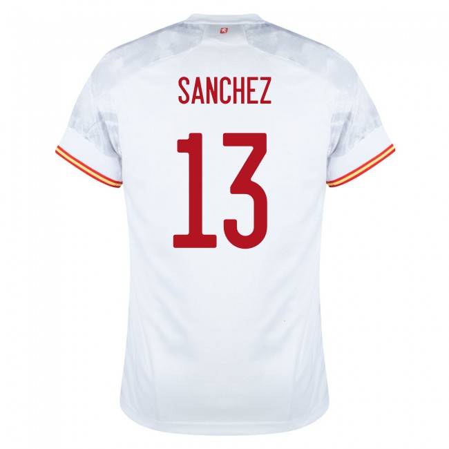 Mujer Selección de fútbol de España Camiseta Robert Sanchez #13 2ª Equipación Blanco 2021 Chile