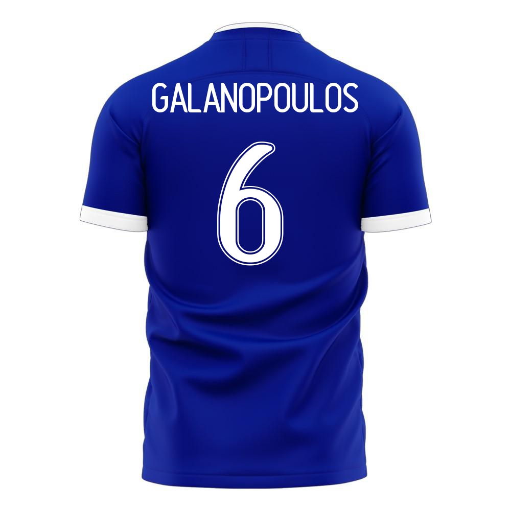 Mujer Selección de fútbol de Grecia Camiseta Konstantinos Galanopoulos #6 2ª Equipación Azul 2021 Chile