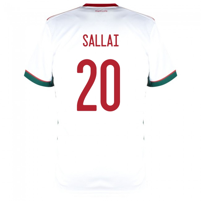 Mujer Selección de fútbol de Hungría Camiseta Roland Sallai #20 2ª Equipación Blanco 2021 Chile