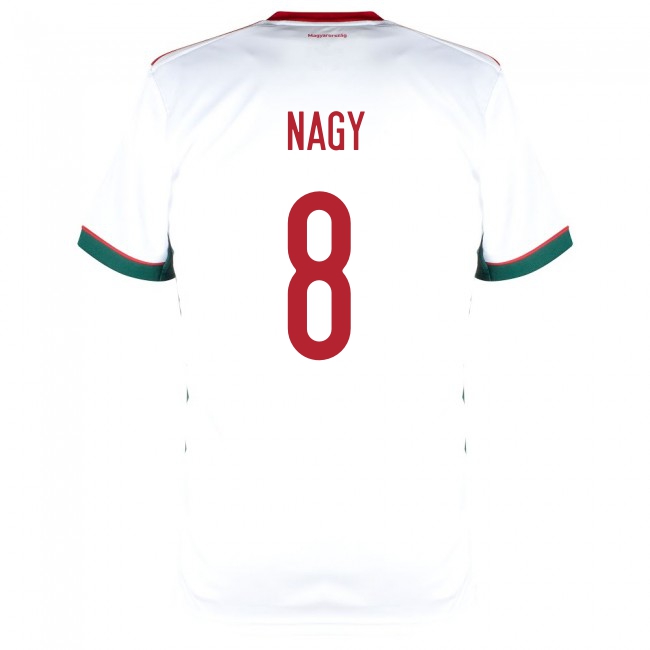 Mujer Selección de fútbol de Hungría Camiseta Adam Nagy #8 2ª Equipación Blanco 2021 Chile