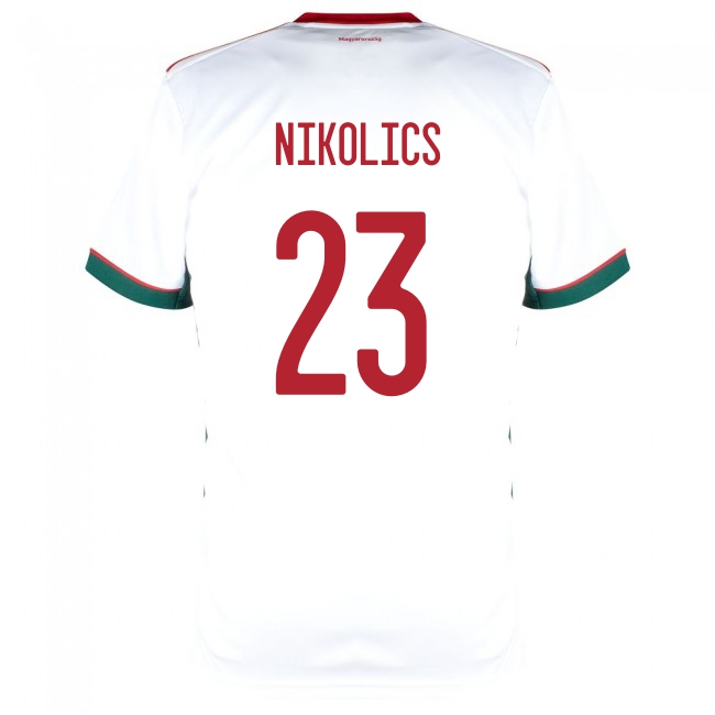 Mujer Selección de fútbol de Hungría Camiseta Nemanja Nikolics #23 2ª Equipación Blanco 2021 Chile
