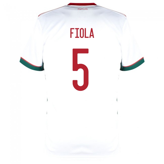 Mujer Selección de fútbol de Hungría Camiseta Attila Fiola #5 2ª Equipación Blanco 2021 Chile