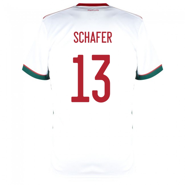 Mujer Selección De Fútbol De Hungría Camiseta Andras Schafer #13 2ª Equipación Blanco 2021 Chile