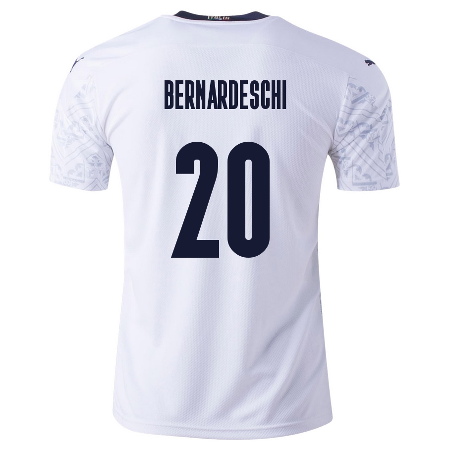 Mujer Selección de fútbol de Italia Camiseta Federico Bernardeschi #20 2ª Equipación Blanco 2021 Chile