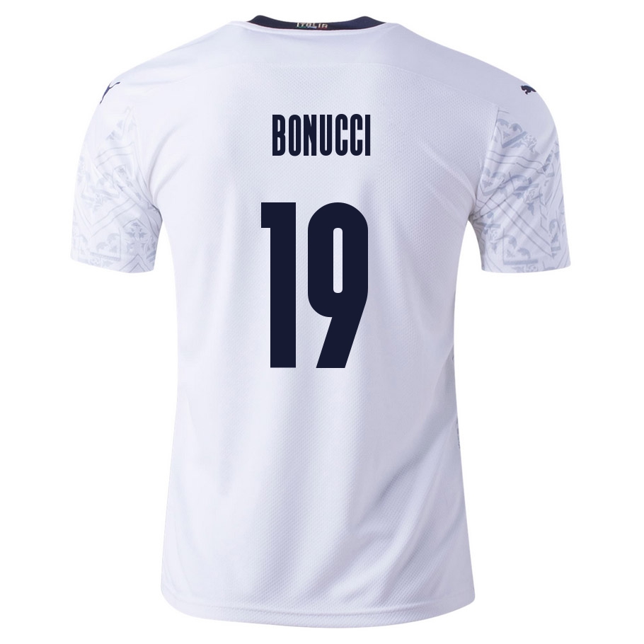 Mujer Selección de fútbol de Italia Camiseta Leonardo Bonucci #19 2ª Equipación Blanco 2021 Chile