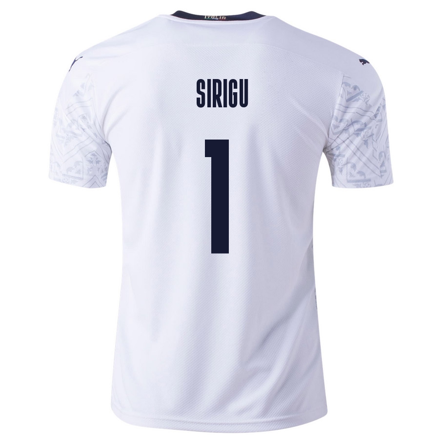 Mujer Selección de fútbol de Italia Camiseta Salvatore Sirigu #1 2ª Equipación Blanco 2021 Chile