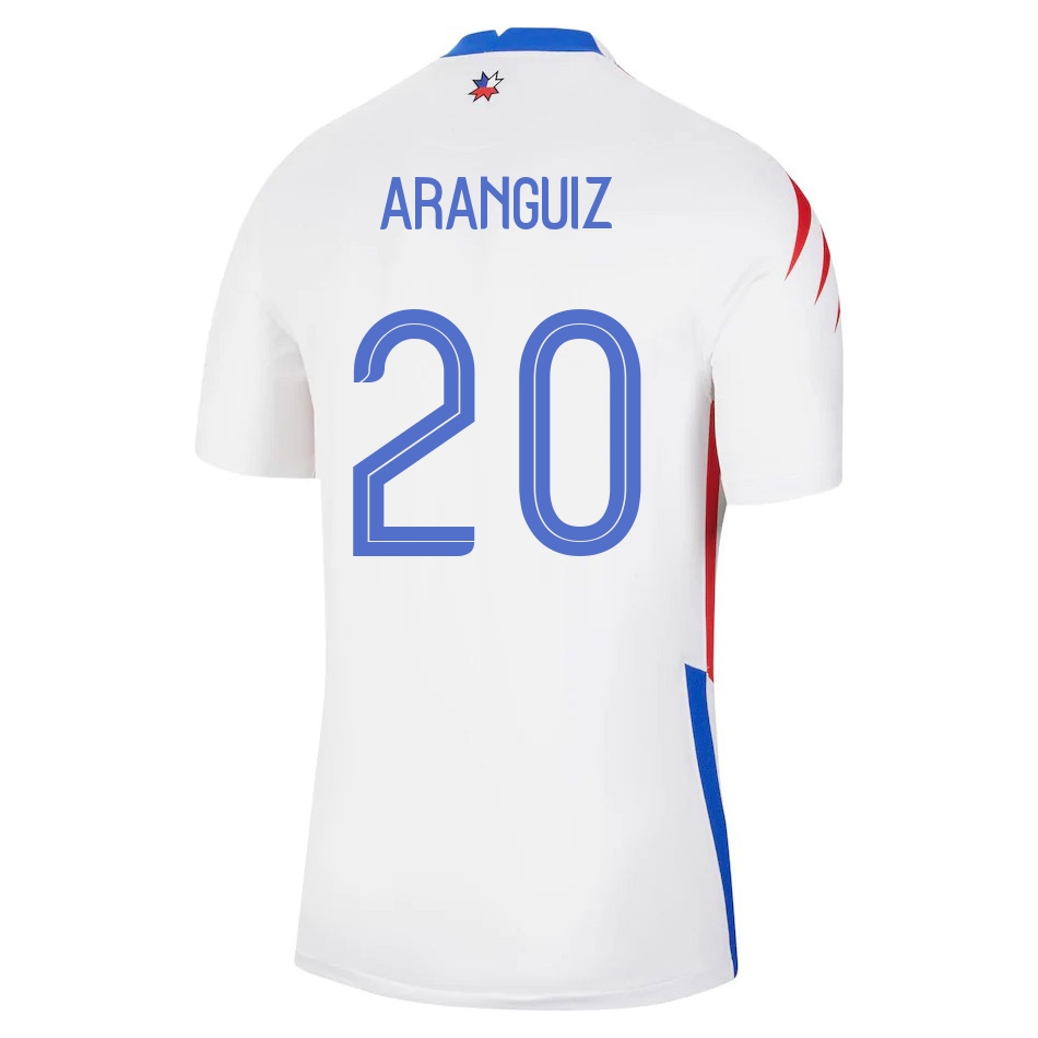 Mujer Selección de fútbol de Chile Camiseta Charles Aranguiz #20 2ª Equipación Blanco 2021 Chile