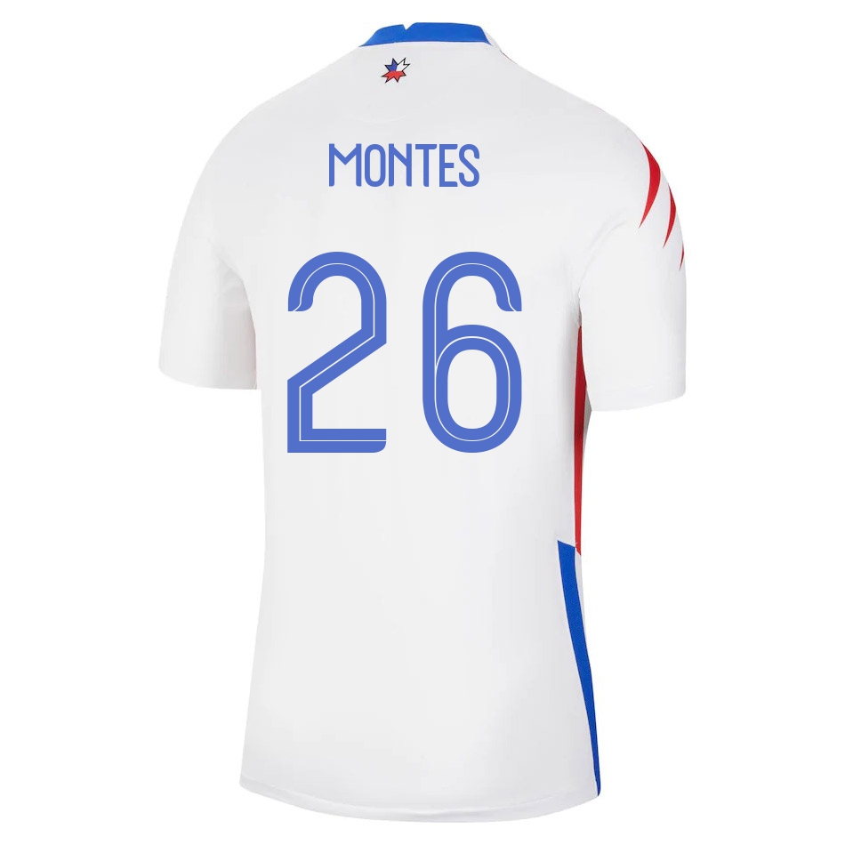 Mujer Selección de fútbol de Chile Camiseta Clemente Montes #26 2ª Equipación Blanco 2021 Chile
