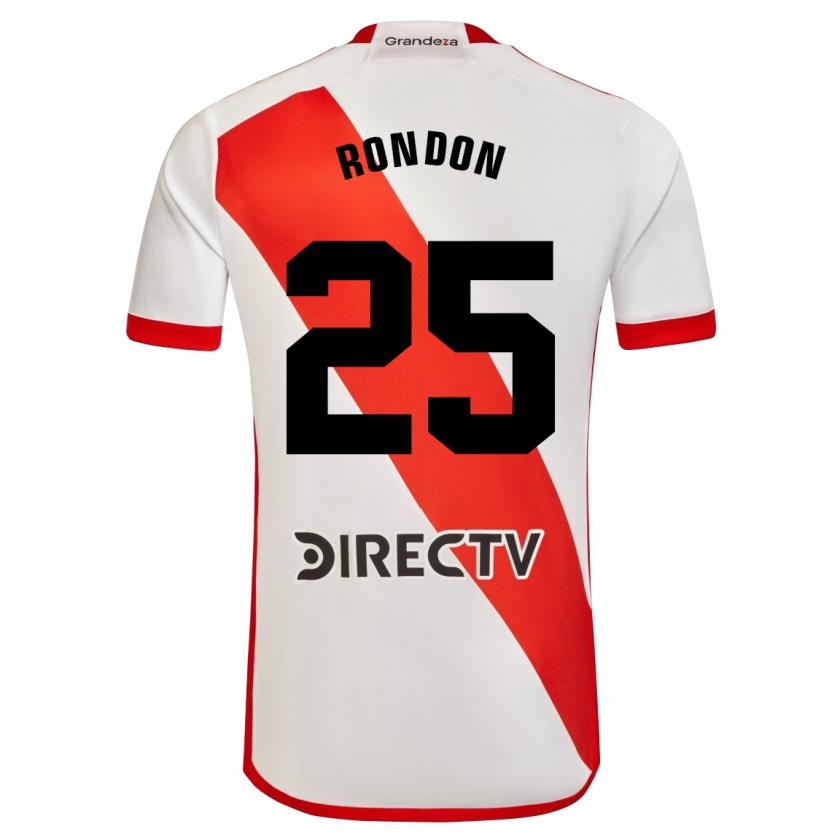 Kandiny Niño Camiseta Salomón Rondón #25 Blanco Rojo 1ª Equipación 2023/24 La Camisa Chile
