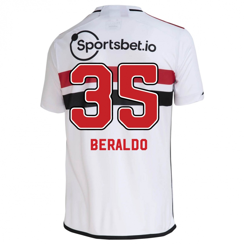 Kandiny Niño Camiseta Lucas Beraldo #35 Blanco 1ª Equipación 2023/24 La Camisa Chile