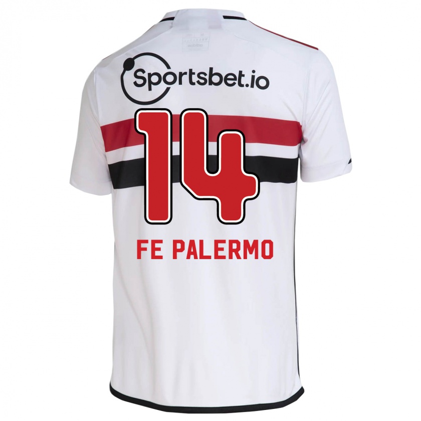 Kandiny Niño Camiseta Fe Palermo #14 Blanco 1ª Equipación 2023/24 La Camisa Chile