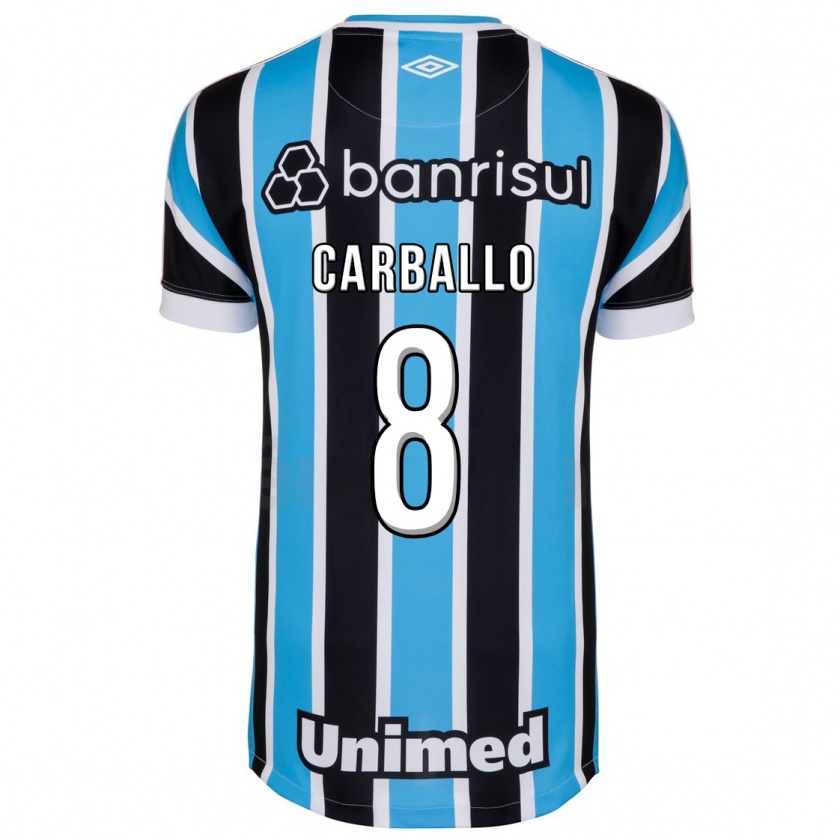 Kandiny Niño Camiseta Felipe Carballo #8 Azul 1ª Equipación 2023/24 La Camisa Chile