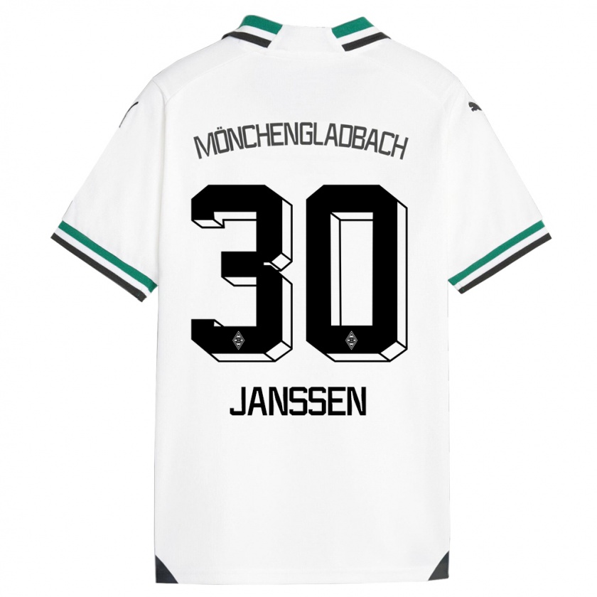 Kandiny Niño Camiseta Annalena Janssen #30 Blanco Verde 1ª Equipación 2023/24 La Camisa Chile