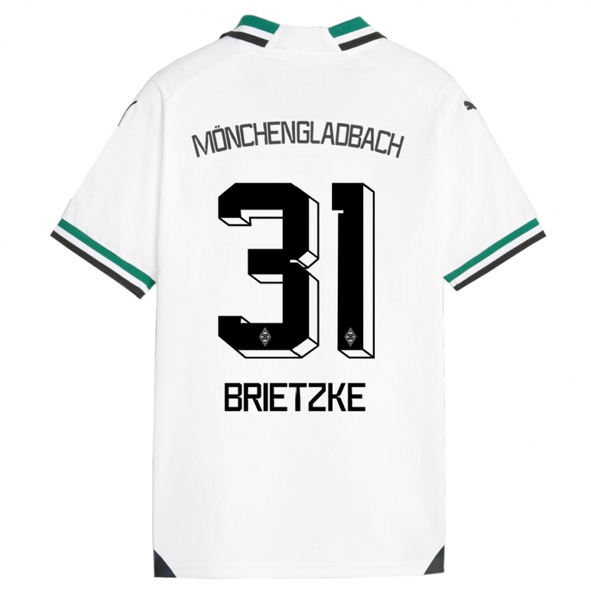 Kandiny Niño Camiseta Yvonne Brietzke #31 Blanco Verde 1ª Equipación 2023/24 La Camisa Chile