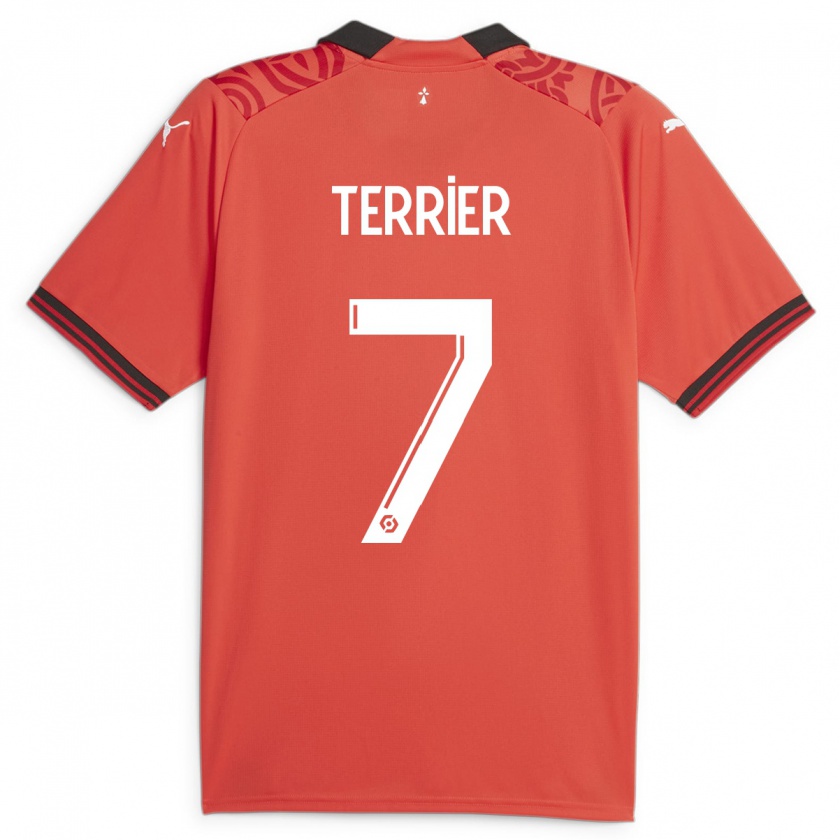 Kandiny Niño Camiseta Martin Terrier #7 Rojo 1ª Equipación 2023/24 La Camisa Chile
