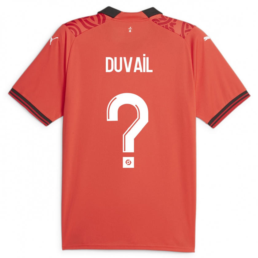 Kandiny Niño Camiseta Jules Duvail #0 Rojo 1ª Equipación 2023/24 La Camisa Chile