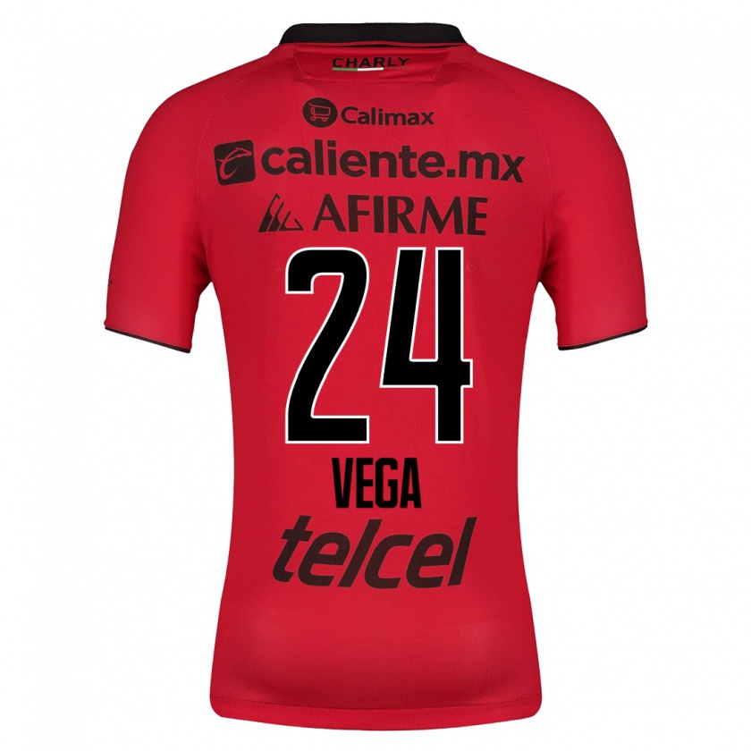 Kandiny Niño Camiseta Jesús Vega #24 Rojo 1ª Equipación 2023/24 La Camisa Chile