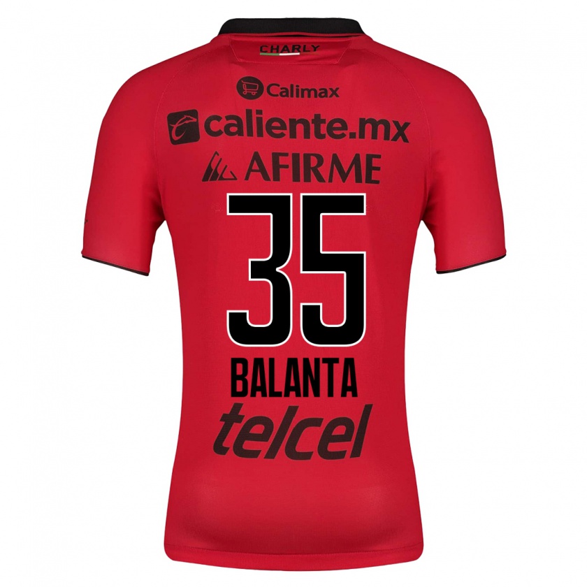 Kandiny Niño Camiseta Kevin Balanta #35 Rojo 1ª Equipación 2023/24 La Camisa Chile