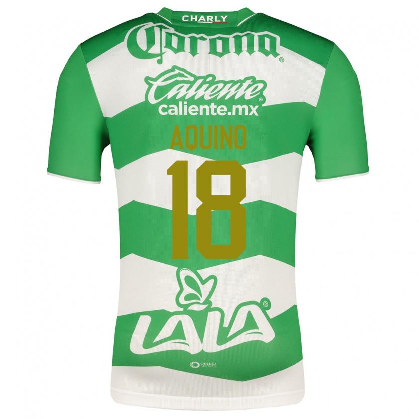 Kandiny Niño Camiseta Pedro Aquino #18 Verde 1ª Equipación 2023/24 La Camisa Chile