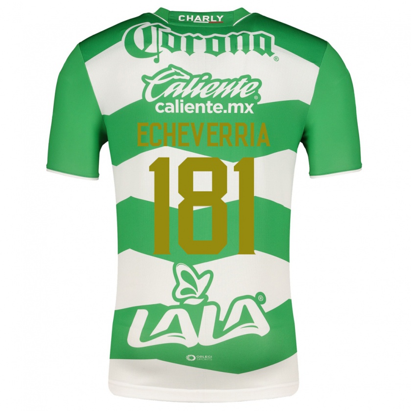 Kandiny Niño Camiseta Emmanuel Echeverría #181 Verde 1ª Equipación 2023/24 La Camisa Chile