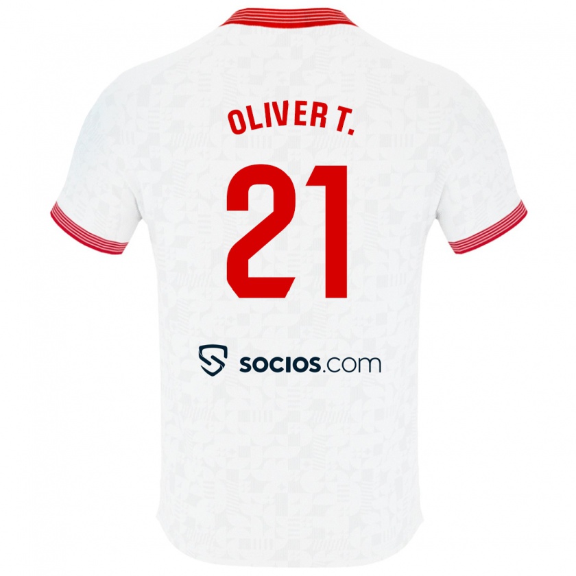 Kandiny Niño Camiseta Óliver Torres #21 Blanco 1ª Equipación 2023/24 La Camisa Chile