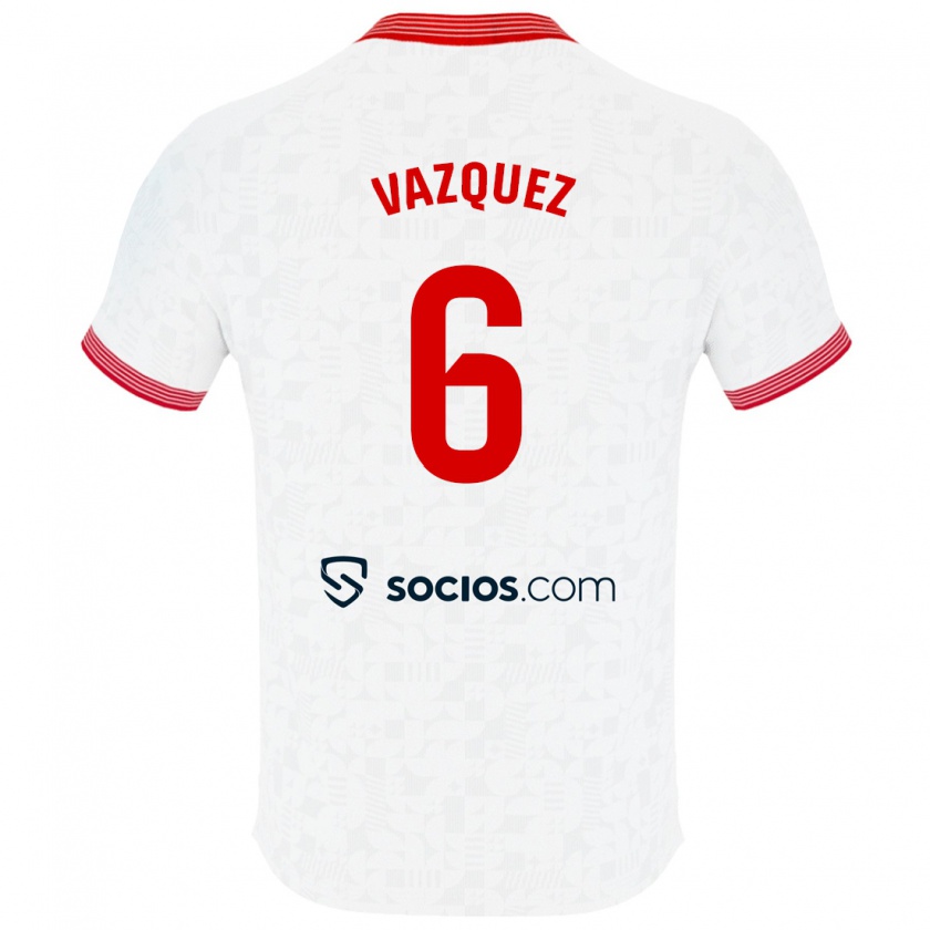 Kandiny Niño Camiseta Manolo Vázquez #6 Blanco 1ª Equipación 2023/24 La Camisa Chile