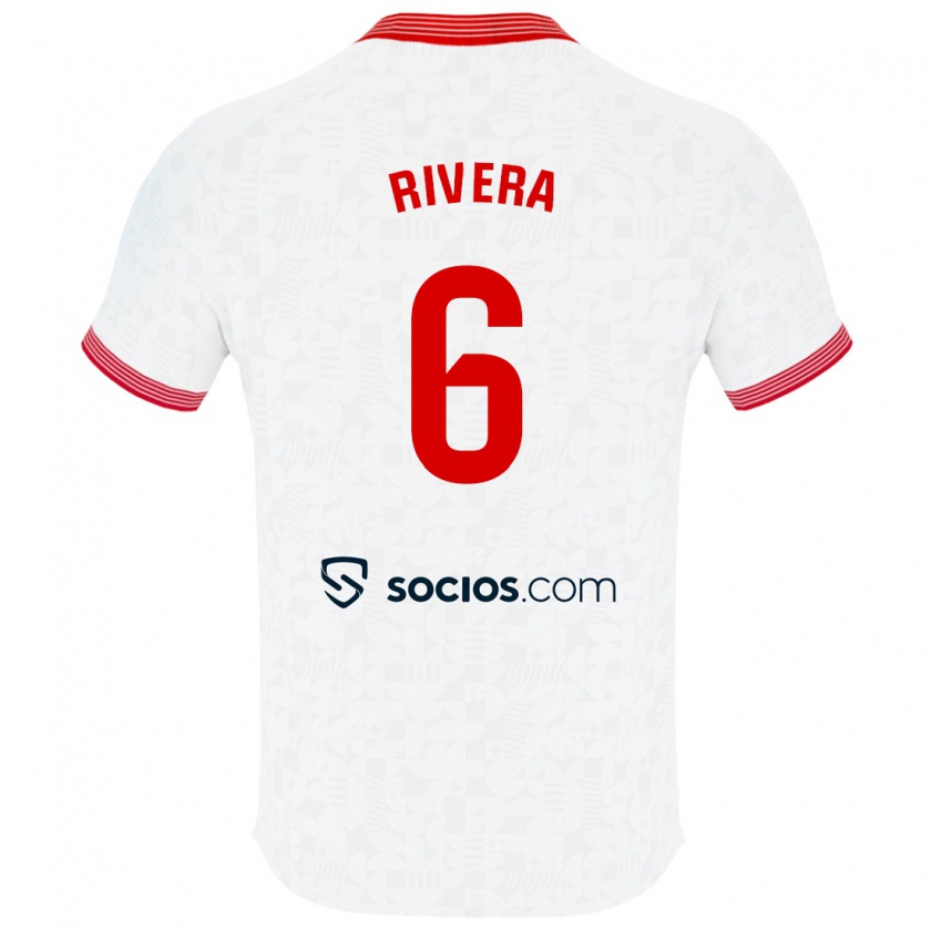 Kandiny Niño Camiseta Pablo Rivera #6 Blanco 1ª Equipación 2023/24 La Camisa Chile