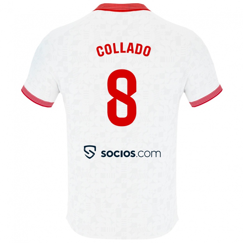 Kandiny Niño Camiseta Alberto Collado #8 Blanco 1ª Equipación 2023/24 La Camisa Chile
