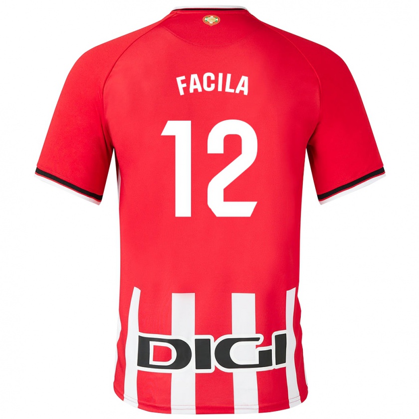 Kandiny Niño Camiseta Garazi Facila #12 Rojo 1ª Equipación 2023/24 La Camisa Chile