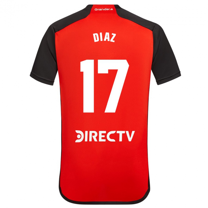 Kandiny Niño Camiseta Paulo Díaz #17 Rojo 2ª Equipación 2023/24 La Camisa Chile